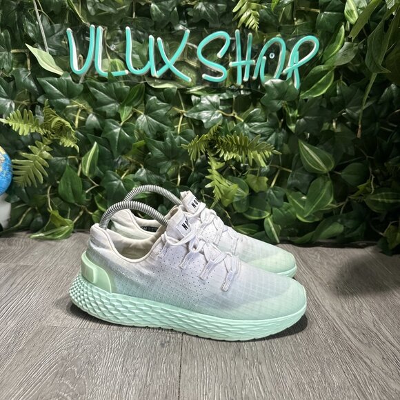 NoBull Ripstop Runner White Teal  Ombre Running Workout Shoes Womens Size 7 - Picture 1 of 9